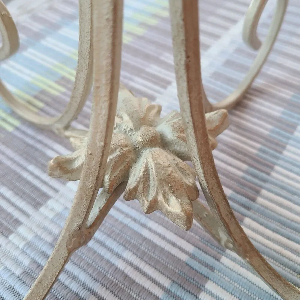 Vintage Metal Art Tall Candle Stand Candle Holder Gold Wrought Iron Shabby Chic